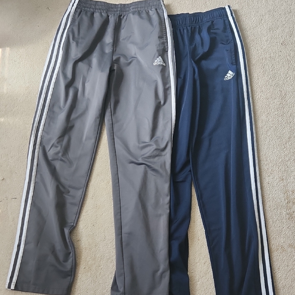 Adidas Kids Gray and Navy Joggers
